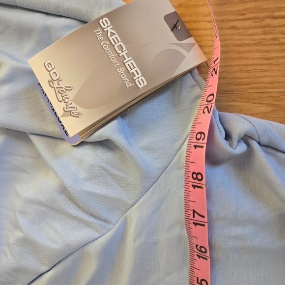 Skechers GoLounge Hooded Sweatshirt Hoodie Women’s Large Light Blue Thumbholes S - Picture 7 of 8